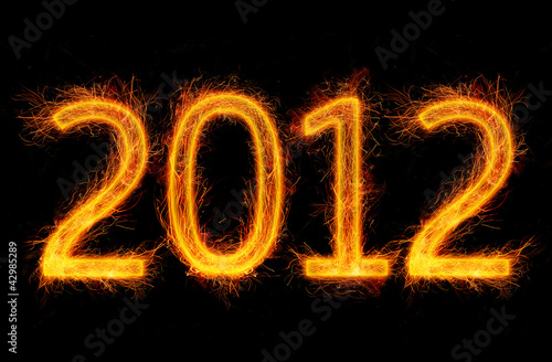 2012 new year in fireworks concept