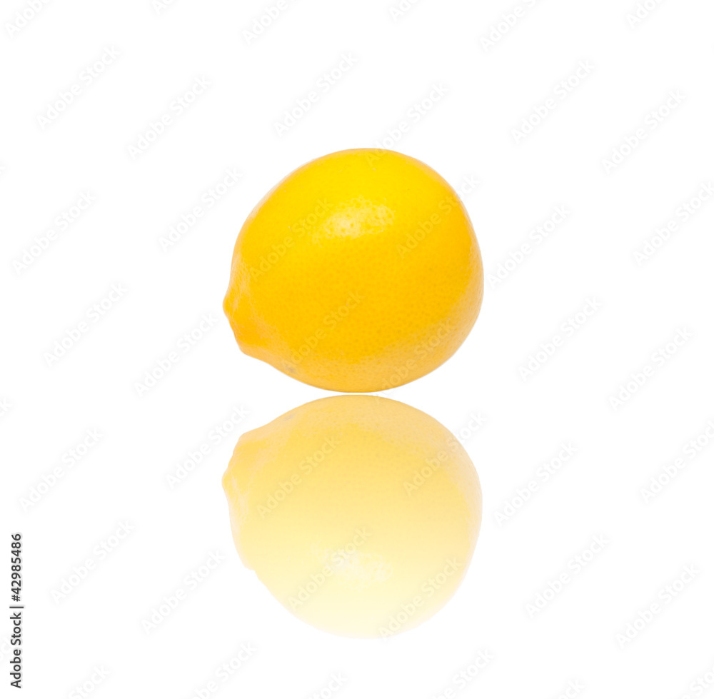 Lemon with reflexion on a white background Lemon with reflexion on a white background