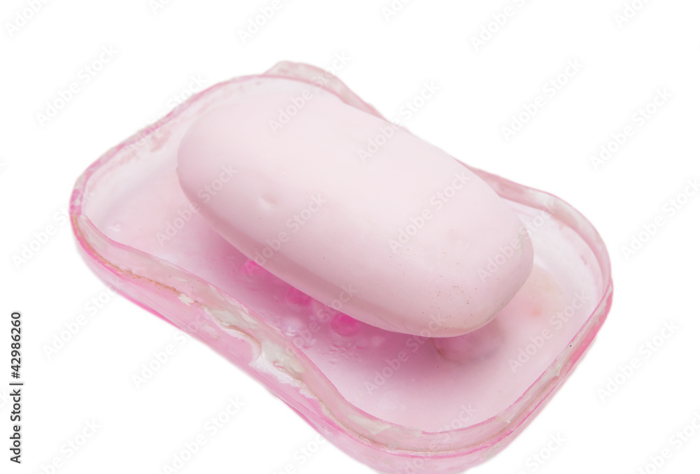 Rose soap on a white background Rose soap on a white background