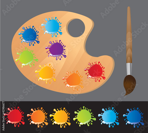 Paintings and brush