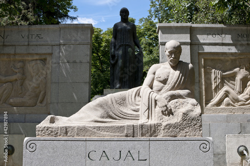 Monument to Santiago Ramon y Cajal, Retiro Park, Madrid, Spain photo