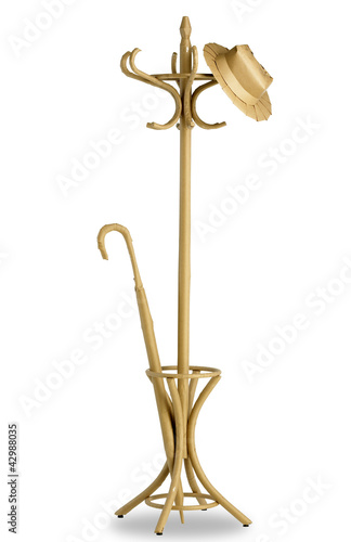 hatstand wrapped in brown paper with path