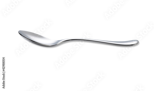 silver teaspoon side view isolated on white with clipping path