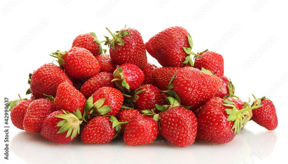 sweet ripe strawberries isolated on white sweet ripe strawberries isolated on white