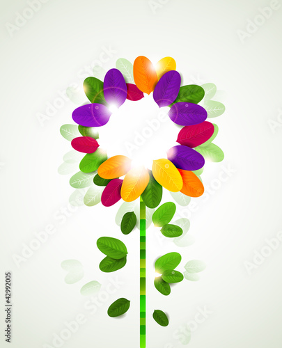 background with abstract flower formed by leaves