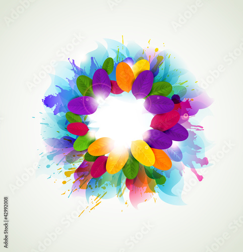 background with abstract flower formed by leaves