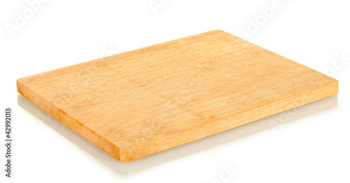 Cutting board isolated on white close-up