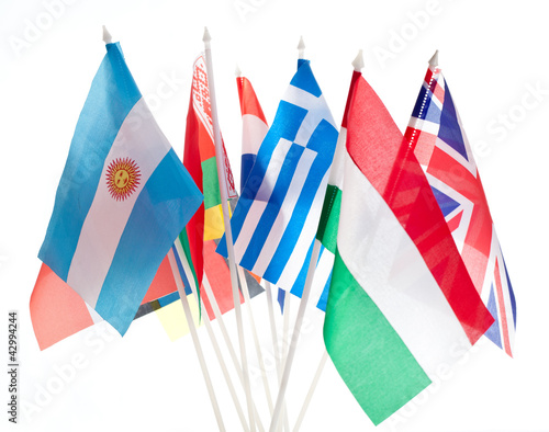 Grouping of various flags of the world