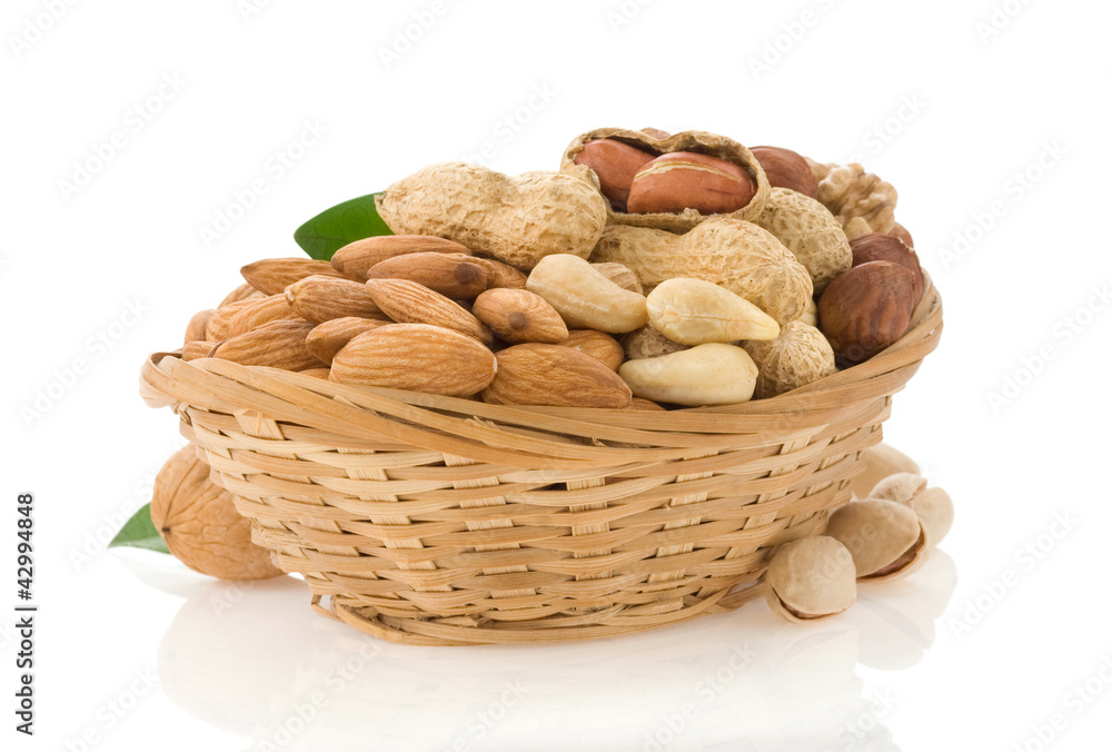 set of nuts isolated on white
