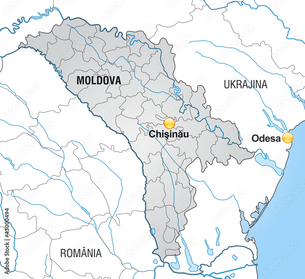 Umgebungskarte von Moldawien mit Grenzen