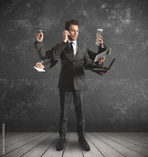 Multitasking businessman photo