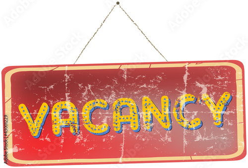 worn grungy vintage vacation sign, vector