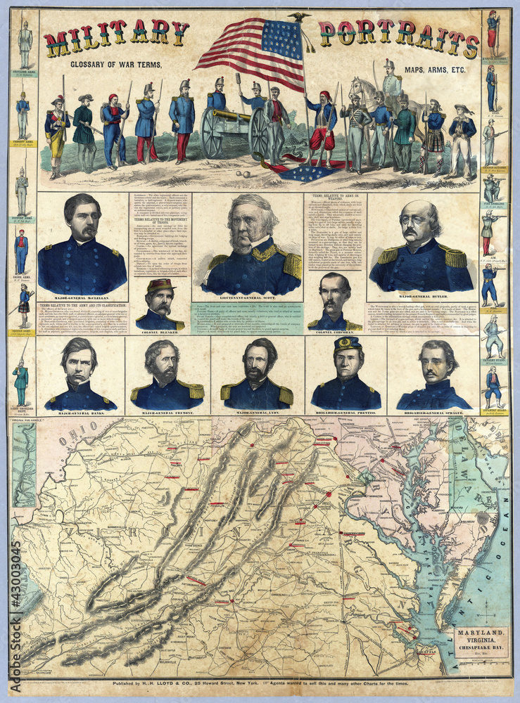 Obraz premium US Civil War map