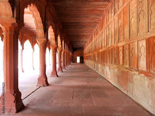 A passage in the Taj Mahal complex in Agra  India