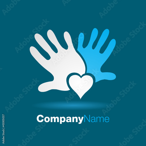logo amour, logo coeur, logo société, logo main
