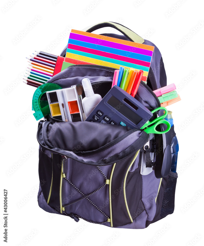 backpack with school supplies backpack with school supplies