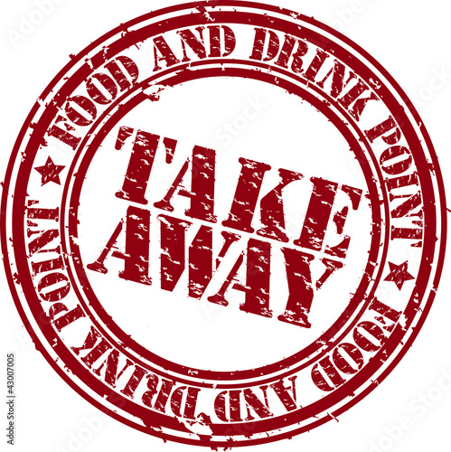 Grunge take away rubber stamp, vector illustration