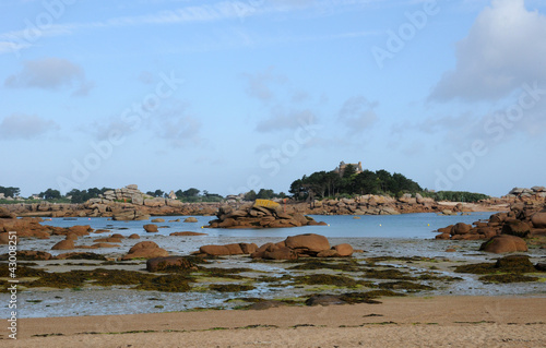 granite rocks and Costaeres castle in Tregastel photo