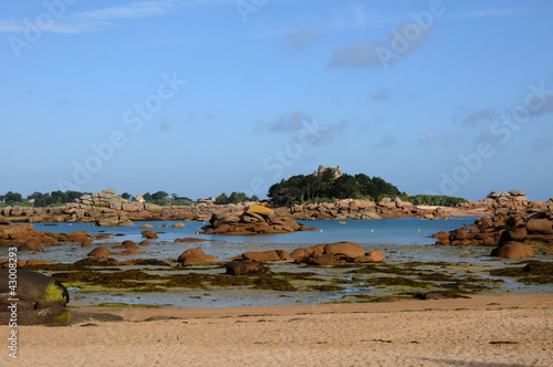 granite rocks and Costaeres castle in Tregastel photo