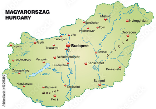 Landkarte von Ungarn