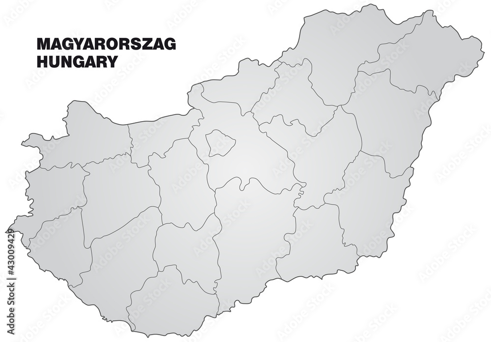 Karte von Ungarn mit Landesgrenzen