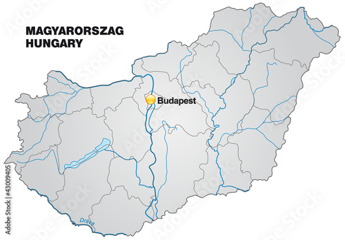 Grenzkarte von Ungarn