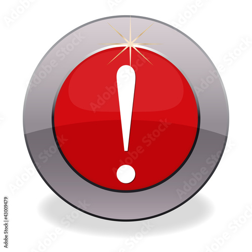 red web button with an exclamation mark