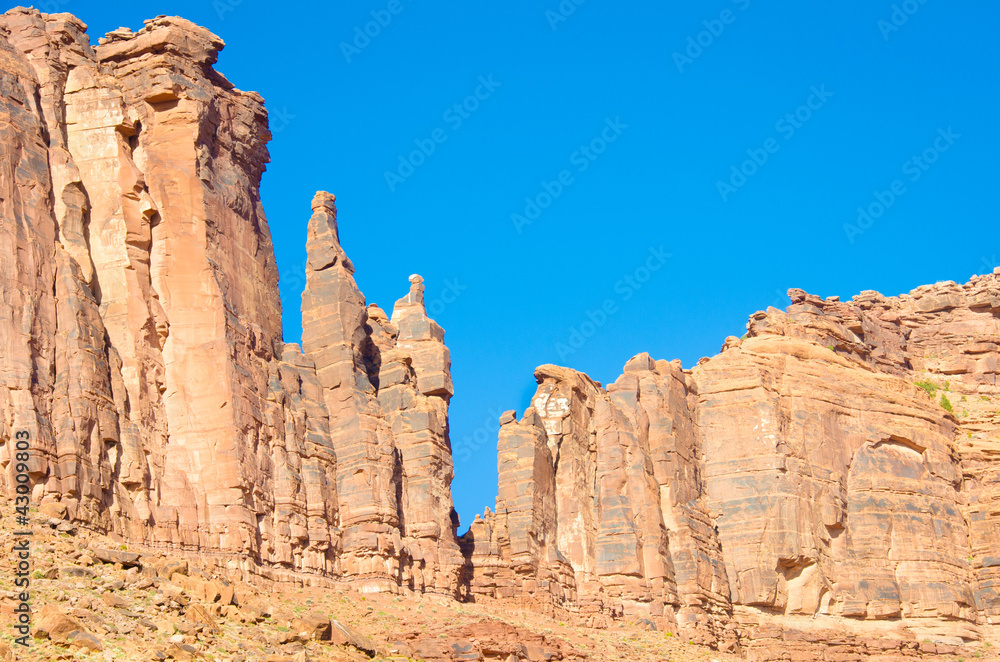 Sandstone cliffs along the Colorado River in Utah