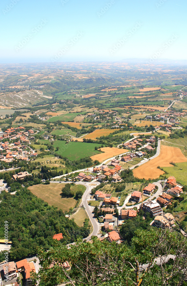 Beautiful Italian landscape. View from San Marino