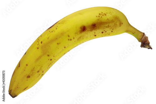 Ripe banana fruit isolated on white background, DFF image