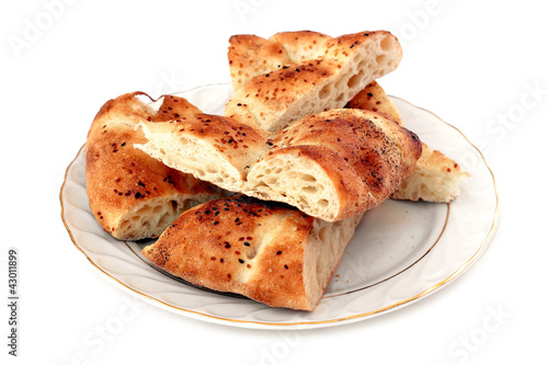 Bread plate, sliced pitas