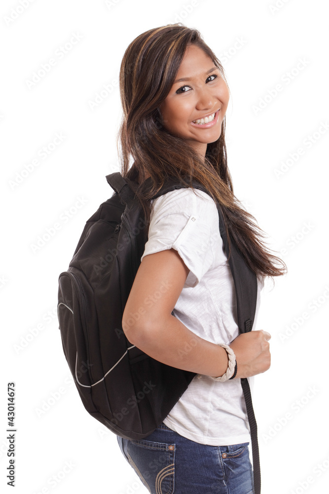 Malaysian College Student isolated on white Malaysian College Student isolated on white