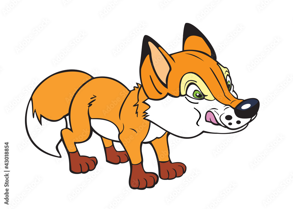 Fototapeta premium childish fox isolated picture