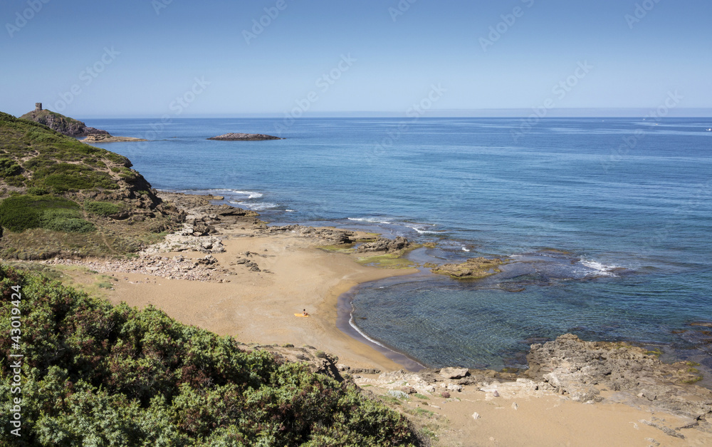 rocks and solitary beach in the east coast of Sardinia