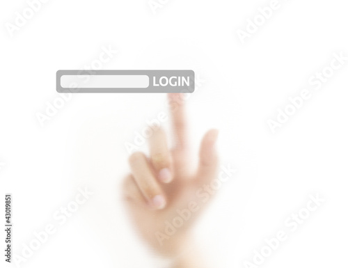 Finger login button on touch screen