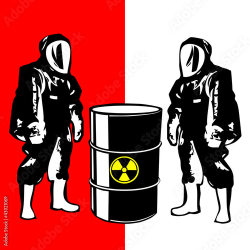 person in biohazard suit