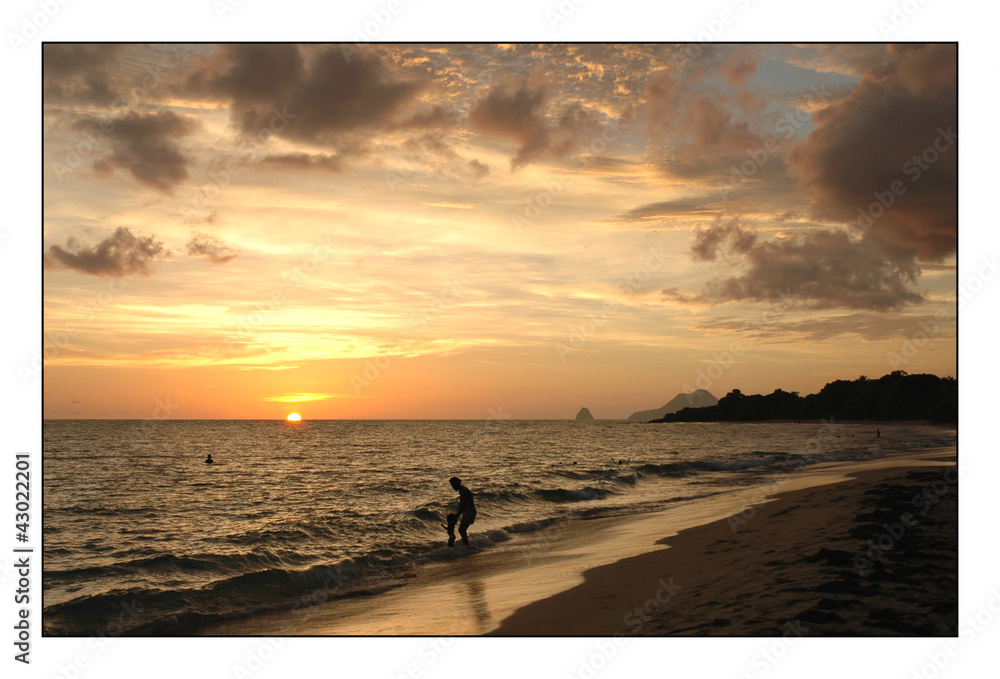 Fototapeta premium salines martinique coucher de soleil