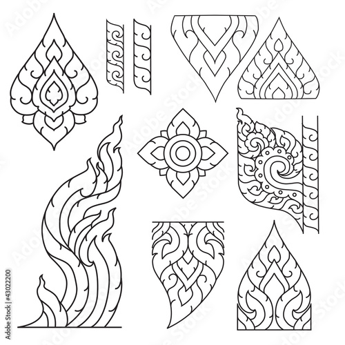 Thai basic ornament vecter can be apply for tattoo or background