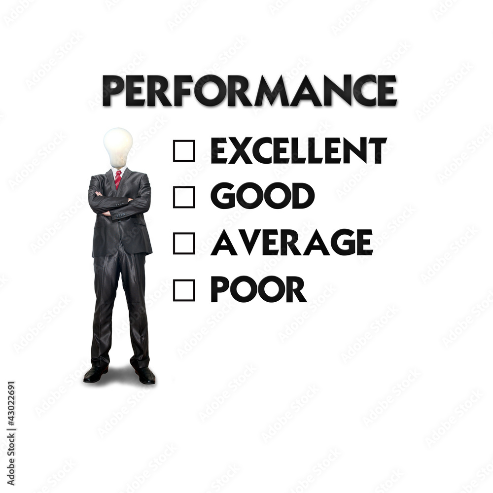 Customer service evaluation form with business man selecting the Customer service evaluation form with business man selecting the
