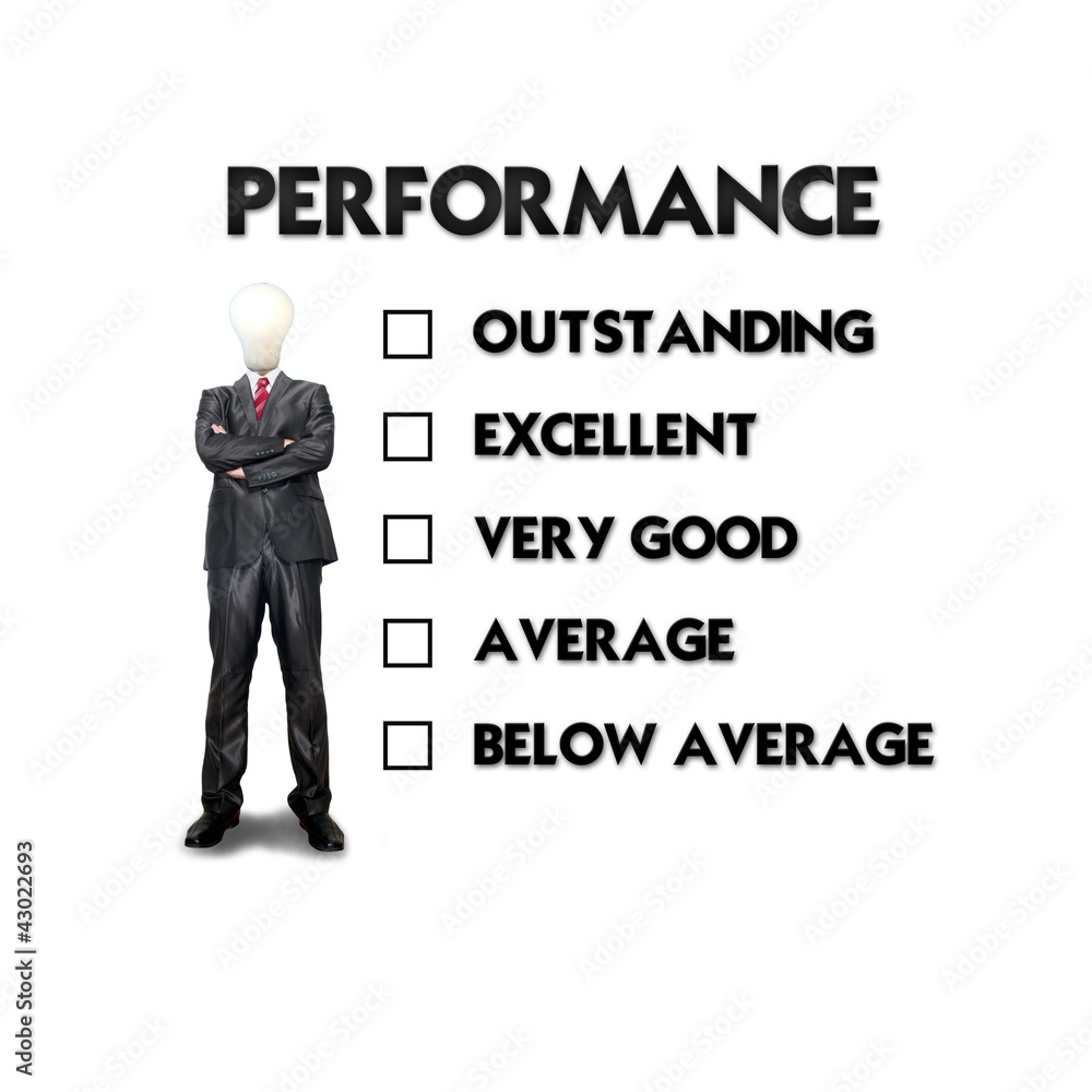 Customer service evaluation form with business man selecting the Customer service evaluation form with business man selecting the