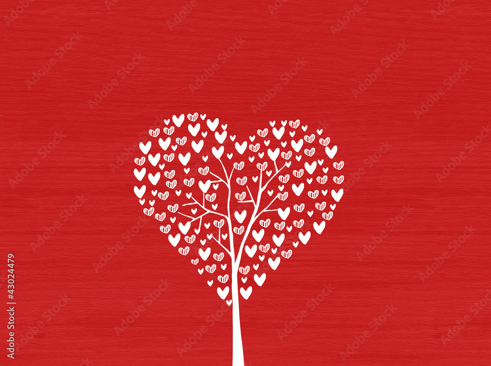 Heart tree with heart leaf