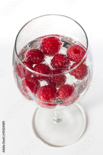 Wallpaper Mural Raspberries in a wine glass with water Torontodigital.ca
