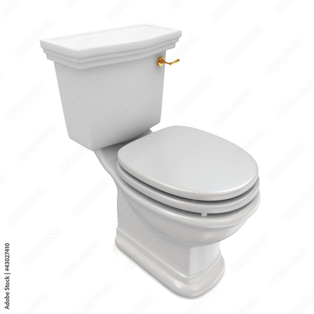 Toilet 3D objects on white background Toilet 3D objects on white background