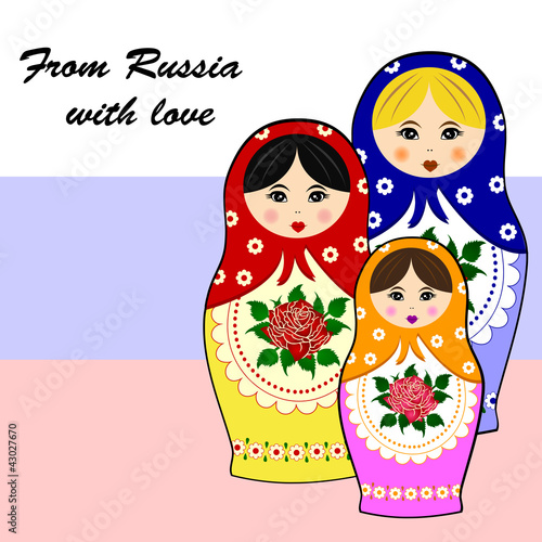 Traditional russian matryoschka dolls