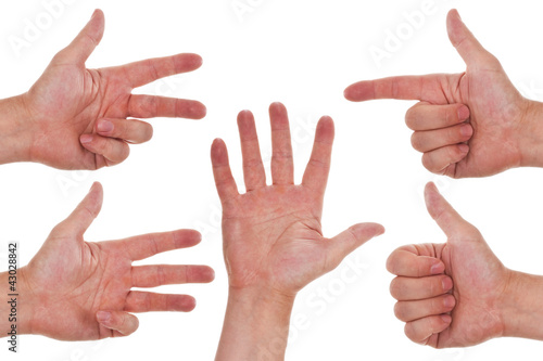 Hände zeigen eins zwei drei vier fünf