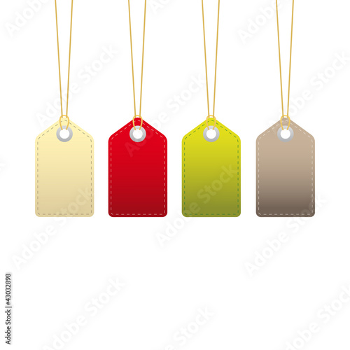 Colourful hanging sales tags