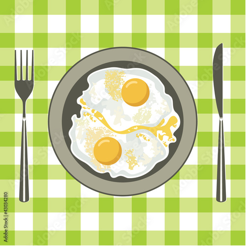 Fried eggs in a plate