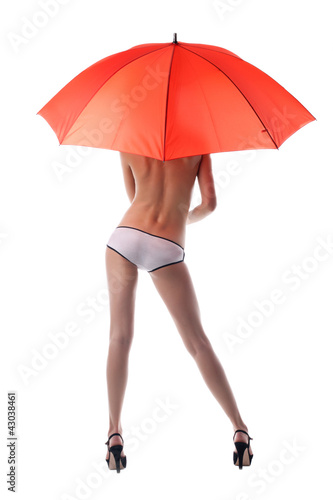 Pretty young woman with umbrella