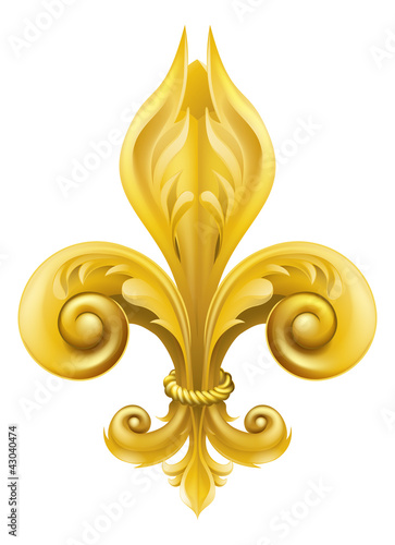 Gold Fleur-de-lis design