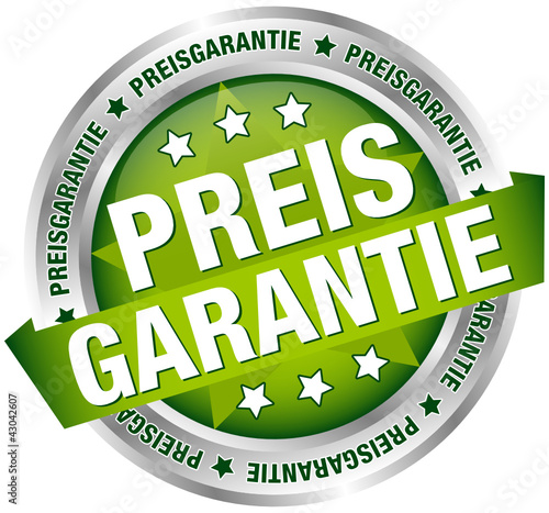 Button Banner "Preisgarantie" grün/silber